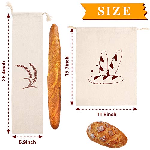 4 Packs Linen Bread Bags for Homemade Bread