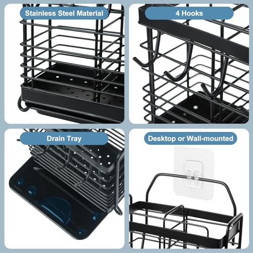 Utensil Holder (Black / 2 Grids)
