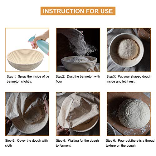 Banneton Bread Proofing Basket Set of 4PCS 6 Inch Mini Round Sourdough Dough Proofing Bowls for Sour Dough Bread Baking Supplies