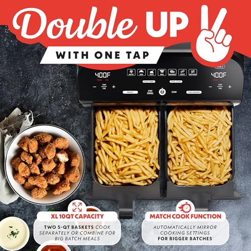 Air Fryer 10 Qt Dual Basket Capacity