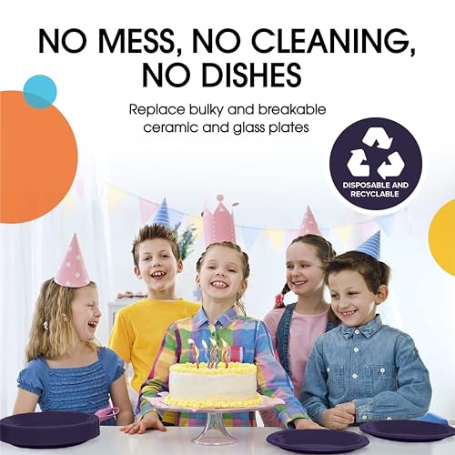 Party Solids Sturdy Navy Plastic Plates 7" Cake Plates 100 Pcs (7 inch / Navy)