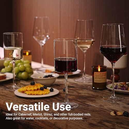 Square Crystal Wine Glasses Set of 2 (2 Count)