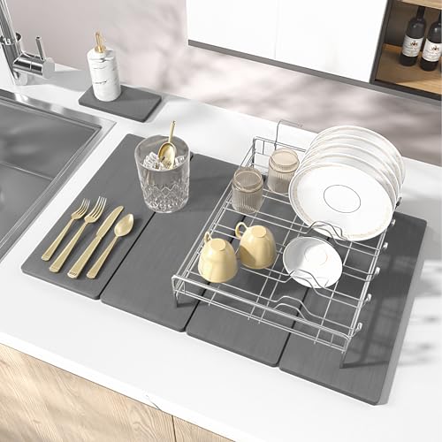 2PCS Stone Drying Mat for Kitchen Counter (2 Count)