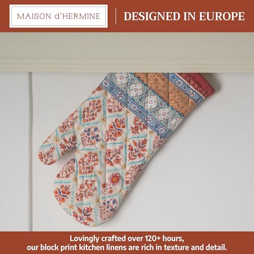 Maison d'Hermine Oven Gloves 100% Cotton Oven Mitt (025 - Romane / 7.5" x 13" (Oven Mitt))