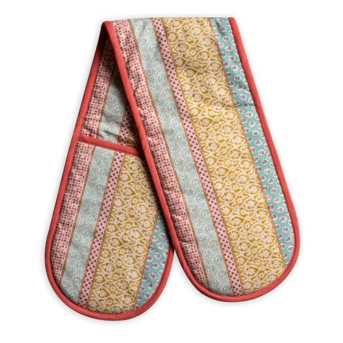 Double Oven Mitts 100% Cotton Double Oven Glove (002 - Provence / 7" x 35" (Double Oven Mitt))