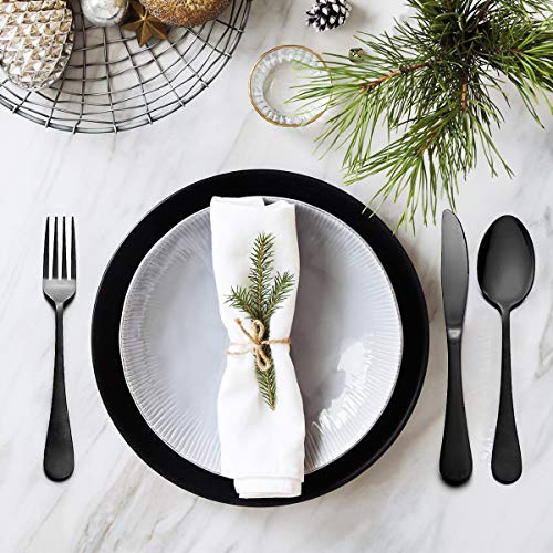 48 Piece Black Flatware Set with Steak Knives (48 Piece / Black)