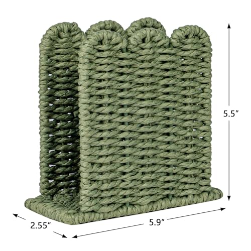 Scalloped Napkin Holder for Table Home Rustic Room Decor (Green / Standing Style1)