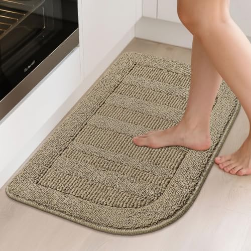 30x18 Inch Kitchen Rugs Non Slip Washable Kitchen Sink Rug (1'6" x 2'6" (Semicircular) / Beige)