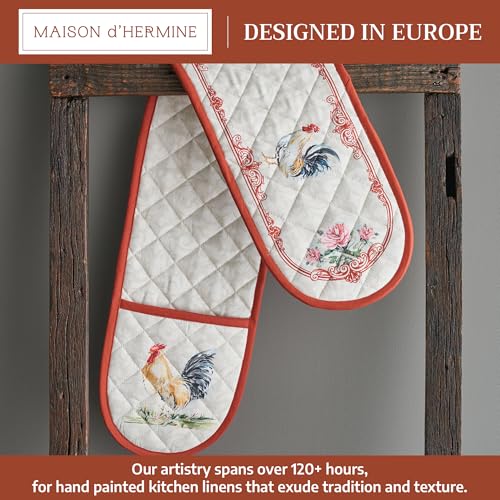 Double Oven Mitts 100% Cotton Double Oven Glove (009 - Campagne / 7" x 35" (Double Oven Mitt))