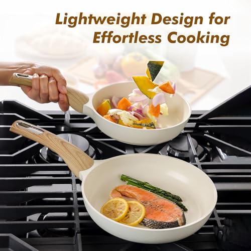 8inch Ceramic Nonstick Frying Pan Paella Pan (8 Inch / CERAMIC White)