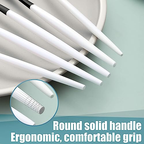 Matte Black White Silverware Set for 4 (Black White / 20 Pieces Set)