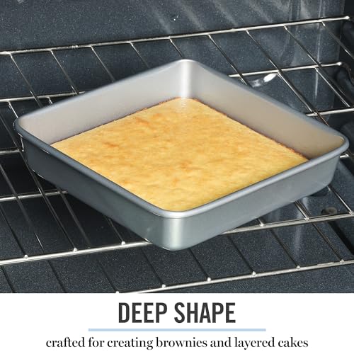 Gallen 9 Inch Square Nonstick Carbon Steel Cake Pan (Silver / 9" Cake Pan)