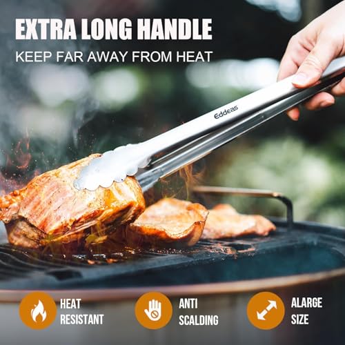 Grill Tongs 600 Degrees Heat Resistant 17 Inch Extra Long BBQ Tongs