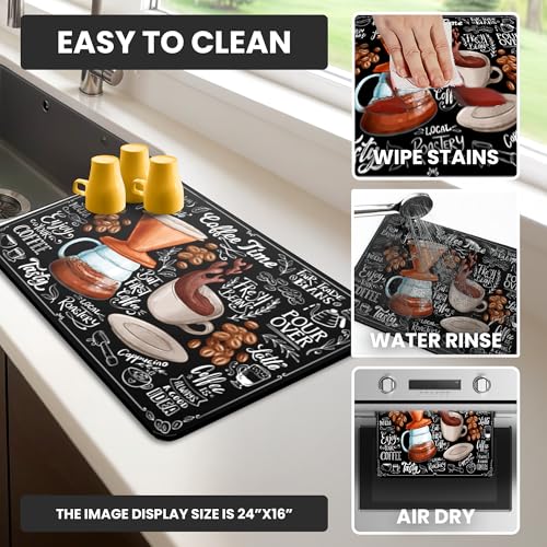 Dish Drying Mat Super Absorbent (24" x 16" / Mocha)