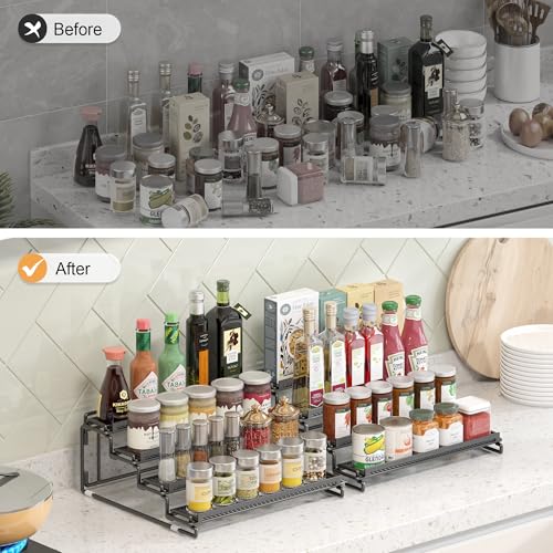 2 Pack Spice Rack Organizer for Cabinet (2 Count)