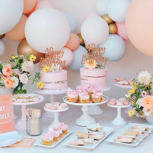 1 PCS Happy Birthday Cake Topper Glitter Happy Birthday Cake Pick for Celebrating Happy Birthday Anniversary Theme Party Cake Decorations Supplies Orange