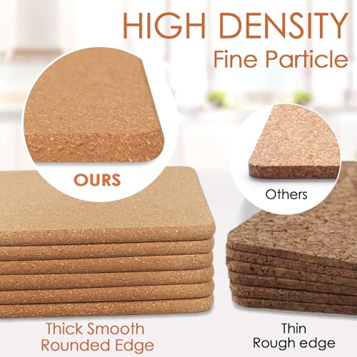 Cork Trivets for Hot Pots and Pans (03-8 Inch 6pcs Square)