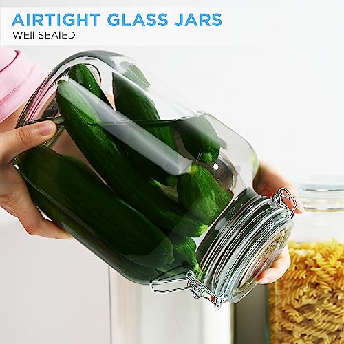 106oz Square Glass Jars with Airtight Lid