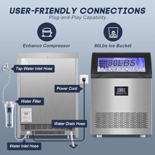 Commercial Ice Maker Machine 360LBS (Stainless Steel)