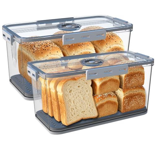 2PCS Bread Boxes (Grey-Small-2PCS)