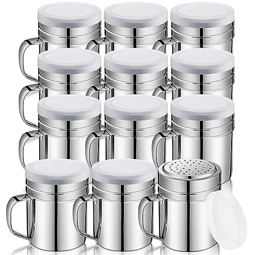 12 Pcs Stainless Steel Salt and Pepper Shakers (10oz)