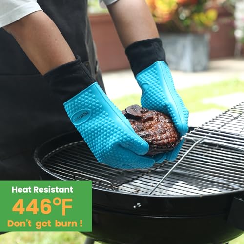 BBQ Gloves Heat Resistant Oven Mitts (2 Count)
