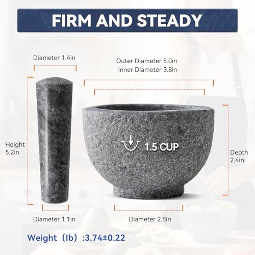 African Natural Granite Mortar and Pestle Set