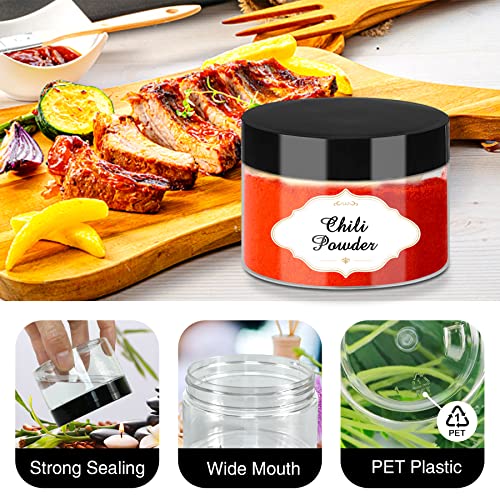 Plastic Jars with Lids 4 OZ (4OZ 72Pcs Black)