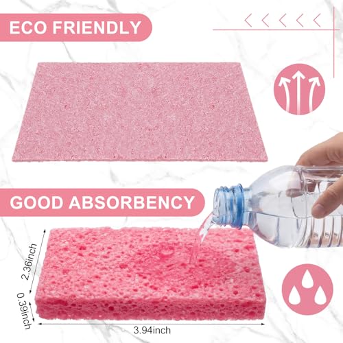 48 Pcs Sponges Bulk Sponges Kitchen Compressed Sponge (Pink)