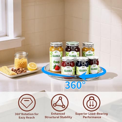 2 Pack Lazy Susan Turntable Organizer for Cabinet (2 PACK 1-Tier)
