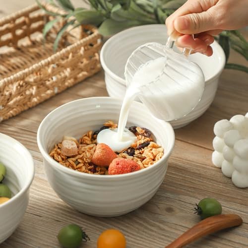 Ceramic Soup Bowls Set of 6 (White / 20 Ounce)