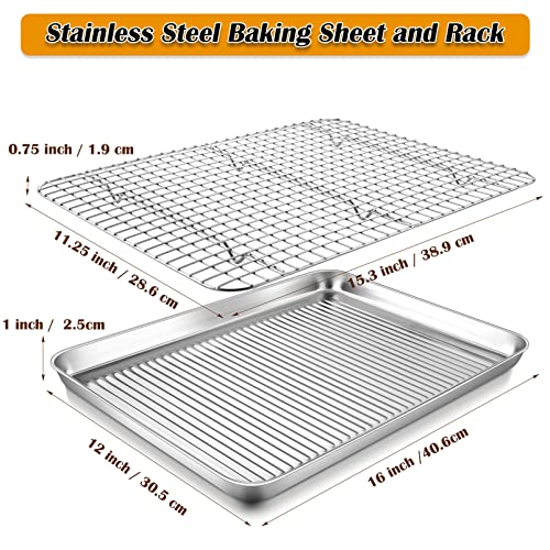 Baking Pan with Wire Rack (16 x 12 x 1 Inch)