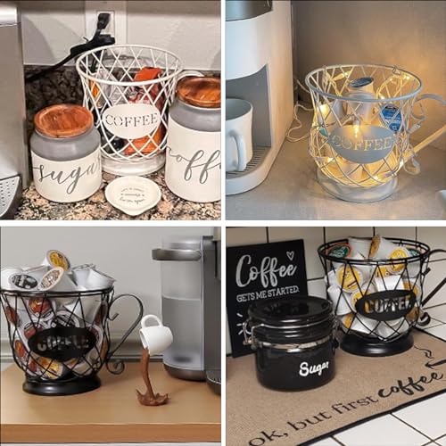 White Medium Coffee Pod Capsule Storage Holder for 35 K Cups Capacity K Cup Holder K Cup Organizer (White / Medium for 35 kcups)