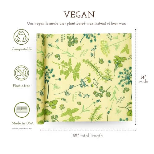 Vegan Beeswax Wrap Roll (Vegan Herb Garden)