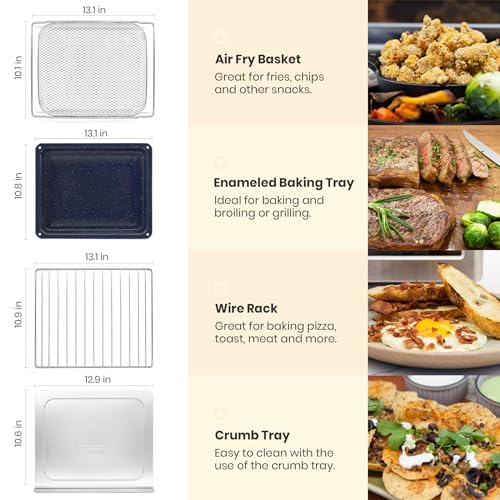 Retro 26.3 QT Infrared Heating Air Fryer Toaster Oven (Almond Yellow Color)