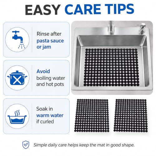 2 Pack Kitchen Sink Mats (Black)