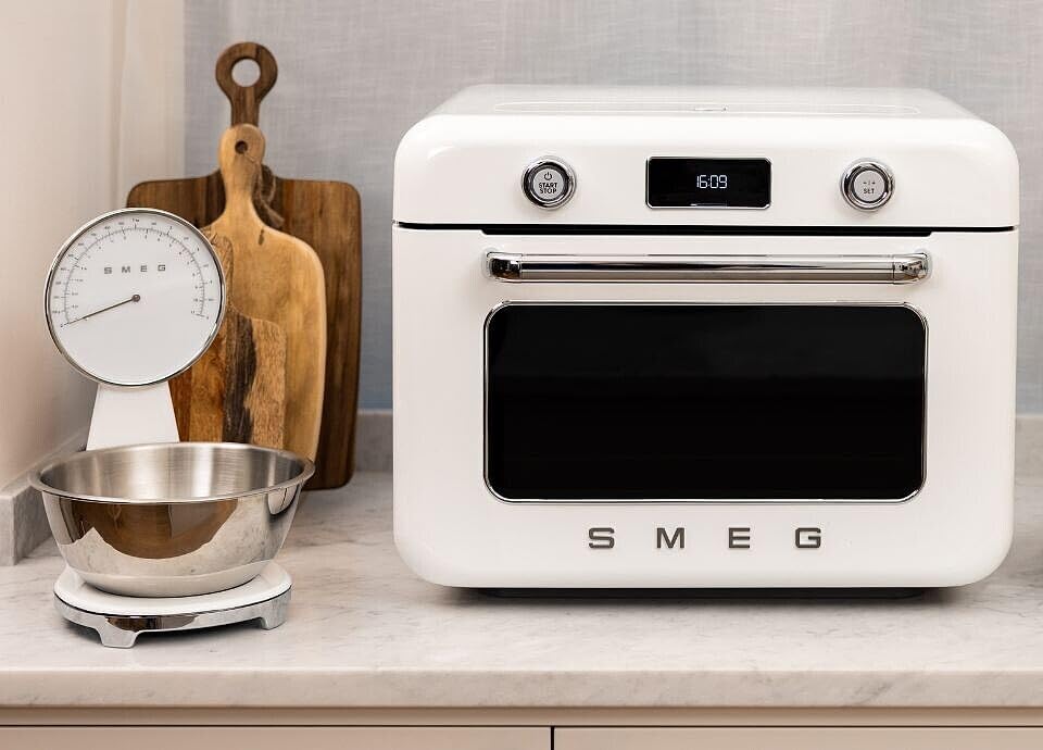Retro Style Analog & Digital Kitchen Scale (Cream)