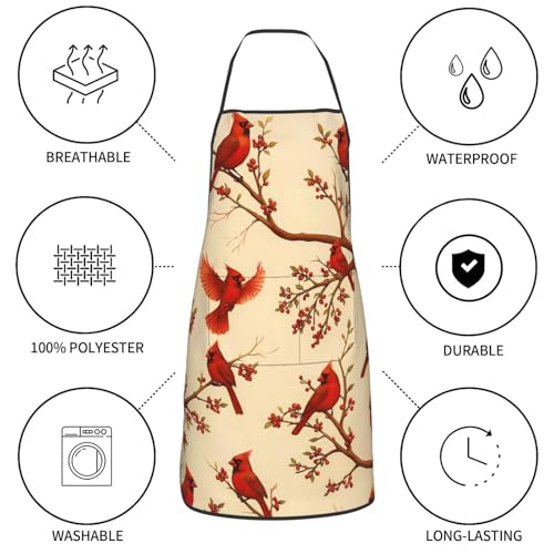 Red Cardinal Chef Apron For Women