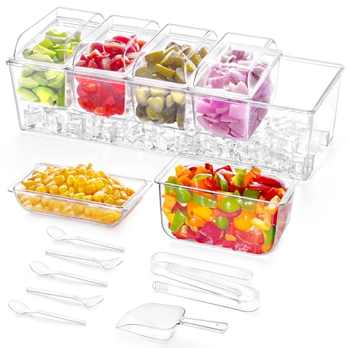Chilled Condiment Caddy with Spoons (with Accessories / 5 Containers)