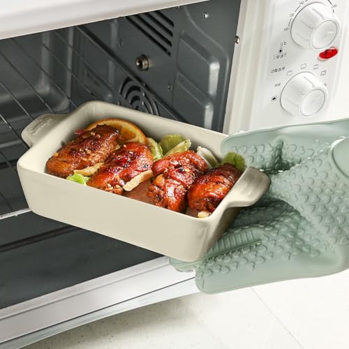 Sweejar Ceramic Baking Dish (Beige / Rectangle 6.5 x 4.9IN)