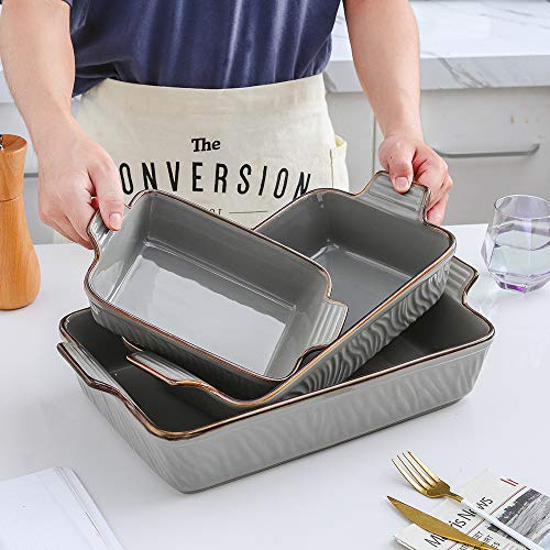 Bakeware Set Ceramic Baking Dish Set (Cloudy Grey)