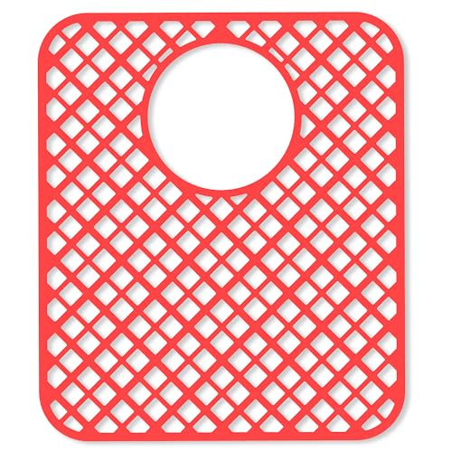 2 Pack Silicone Sink Protectors for Kitchen Sink (Red)