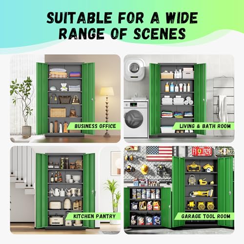 Metal Storage Cabinet (Black Green / 72")