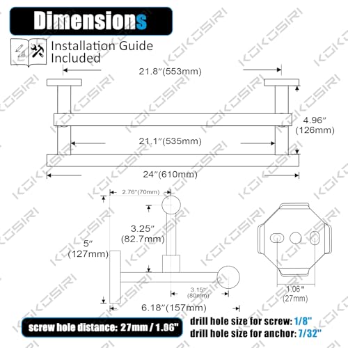 Towel Bars 24 (Oil Rubbed Bronze / 24-Inch)