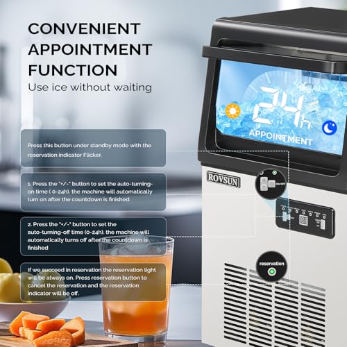 90LBS 24H Ice Maker Machine with 2 Water Inlets (90LB)