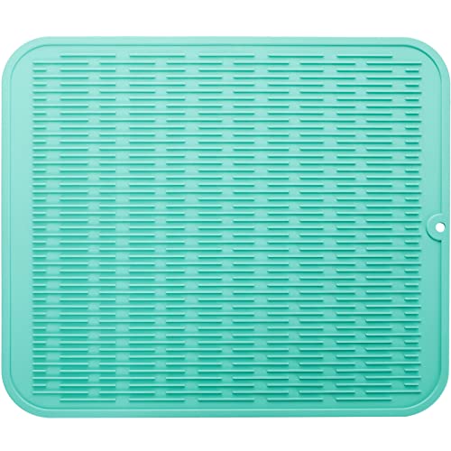 Silicone Dish Drying Mat for Multiple Usage (Mint / 24"L x 18"W)