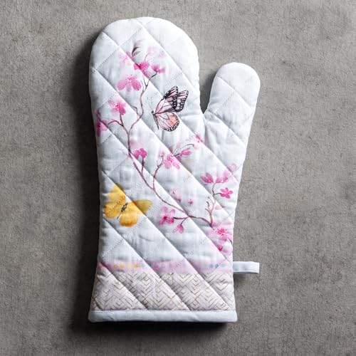 Maison d'Hermine Oven Gloves 100% Cotton Oven Mitt (050 - Blossoms in Spring / 7.5" x 13" (Oven Mitt))