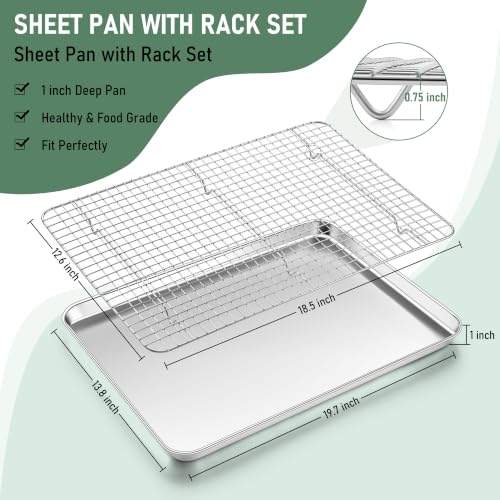 Large Baking Sheet with Wire Cooling Rack (20*14 Inch)