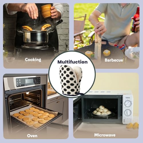 1 Pair Mini Oven Mitts (Dotblack)