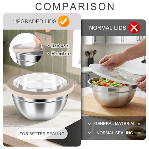 Mixing Bowls with Clear Airtight Lids (6 Count)
